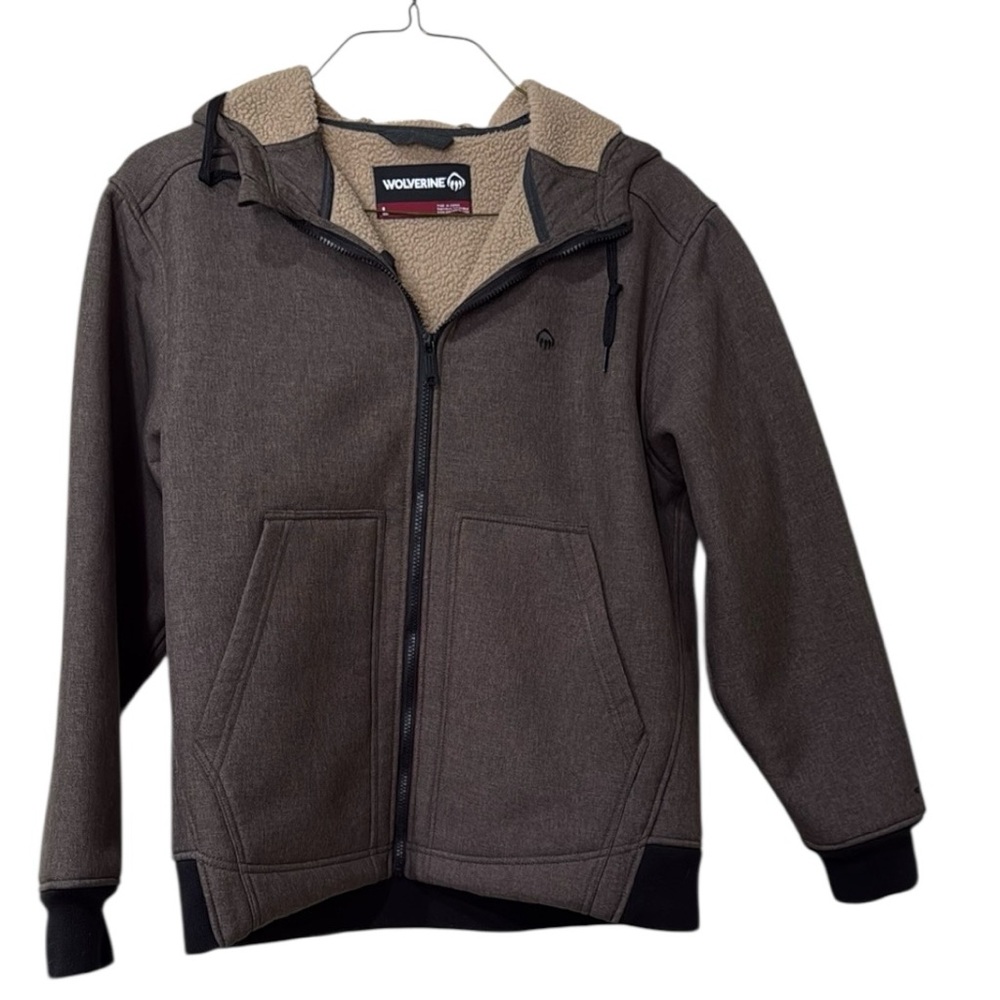Wolverine Performance Jacket Brown Black Hooded Z… - image 1